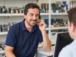 Counter team member taking a customer's call