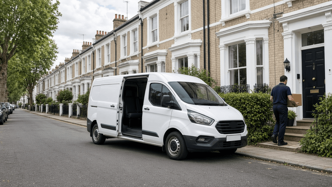 London Plumbing Supplies van delivering an order on a London street