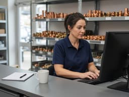 Customer service desk replying to emails