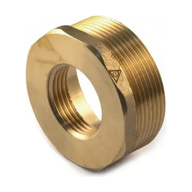 Brass Threaded Hexagon Bush 2" BSP PM x 1.1/4" BSP PF