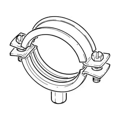 Rubber Lined Mild Steel Zinc Plated Clip - 60 to 64mm