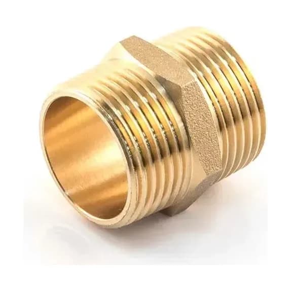 Brass Threaded Hexagon Nipple Brass - 3/4" BSP T