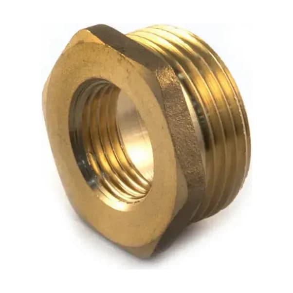 Brass Threaded Hexagon Bush 1/4" BSP PM x 1/8" BSP PF - 6617