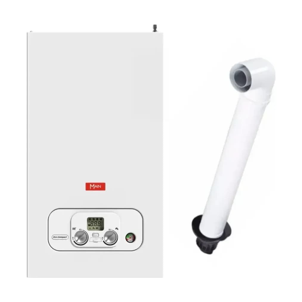 Main Eco Compact 30kW Combi Gas Boiler ErP - 7714161 with Multifit Horizontal Flue 60/100 AS 774393