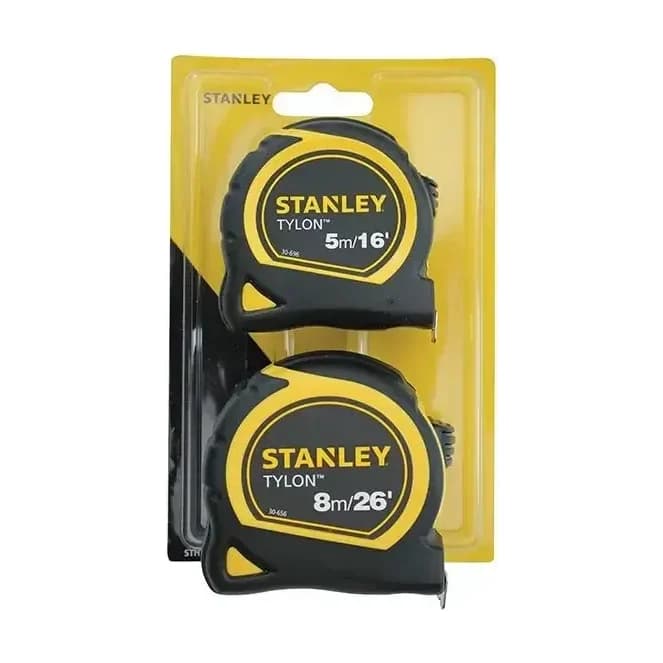 STANLEY Tylon Pocket Tape Measures 5m/16ft & 8m/26ft Twin Pack