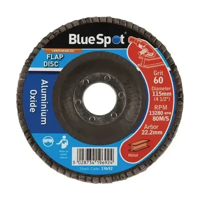 BlueSpot Tools Sanding Flap Disc, 115mm, 60 Grit