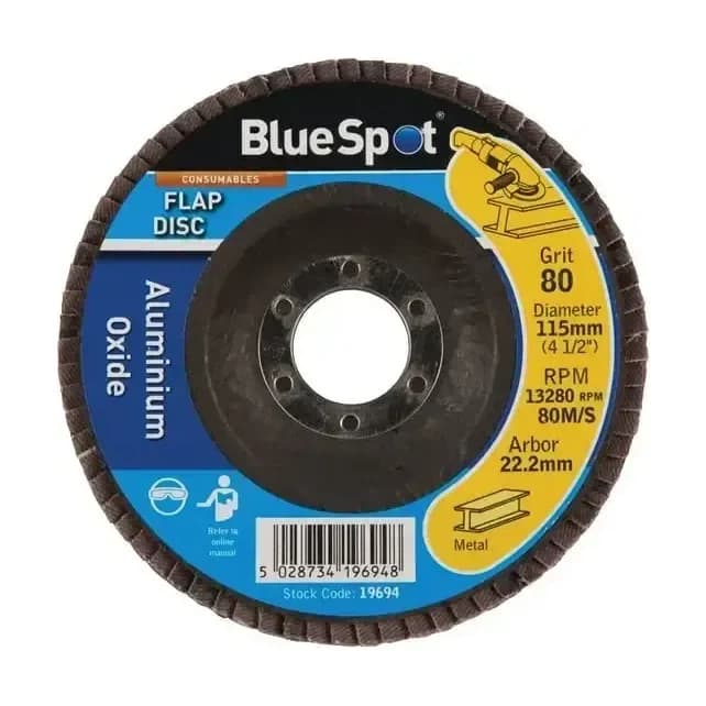 Blue Spot Tools Sanding Flap Disc 115mm, 80 Grit