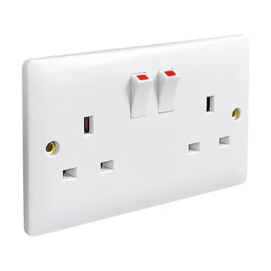 Curvex Socket Switched 2 Gang 13A