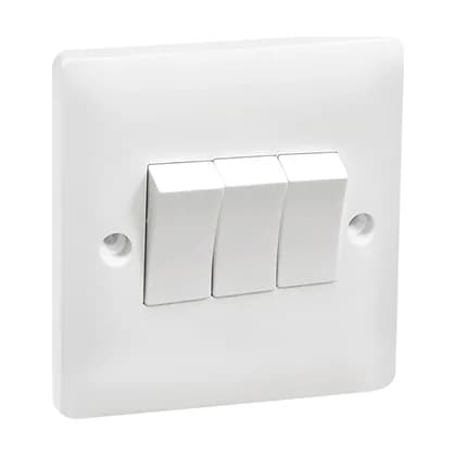 3 Gang 2 Way Curvex Switch - 10A