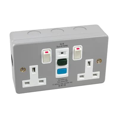 RCD Twin M/Clad SKT-SWD-13A,30mA-GRY