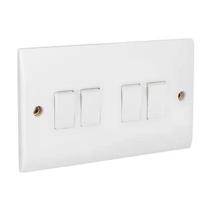 Switch 10A 4G 2W Flat Moulded