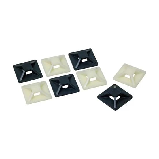 25mm Cable Tie Bases 4 Way Black