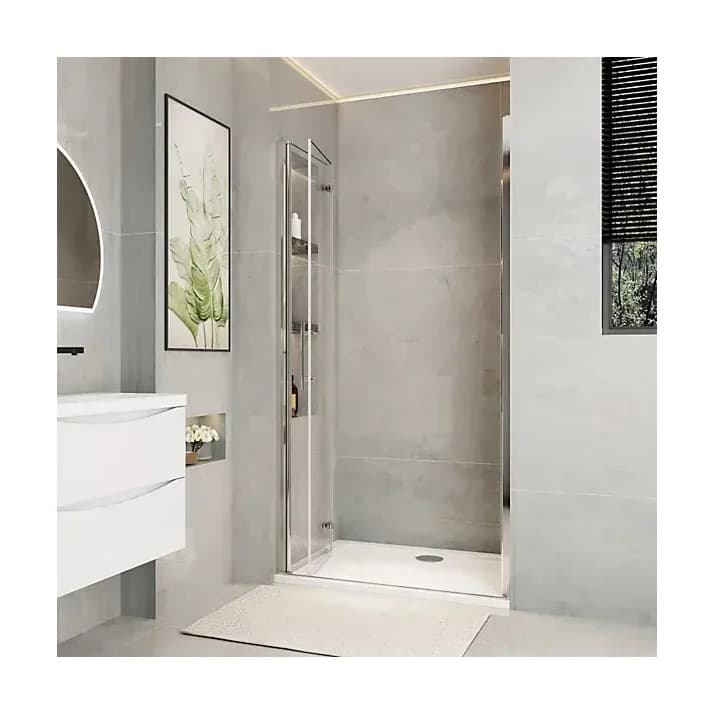 6mm Pivot Door Height, 6mm Toughened Safety Glass Screen Chrome Easy Clean Enclosure