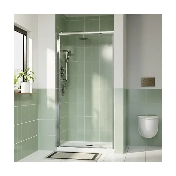6mm Pivot Door Height, 6mm Toughened Safety Glass Screen Chrome Easy Clean Enclosure