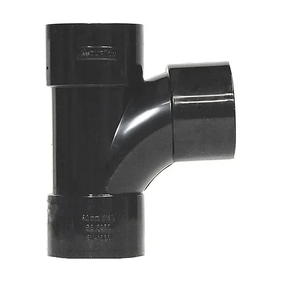 Aquaflow 40mm Solvent Waste Branch 92 Triple Socket Black
