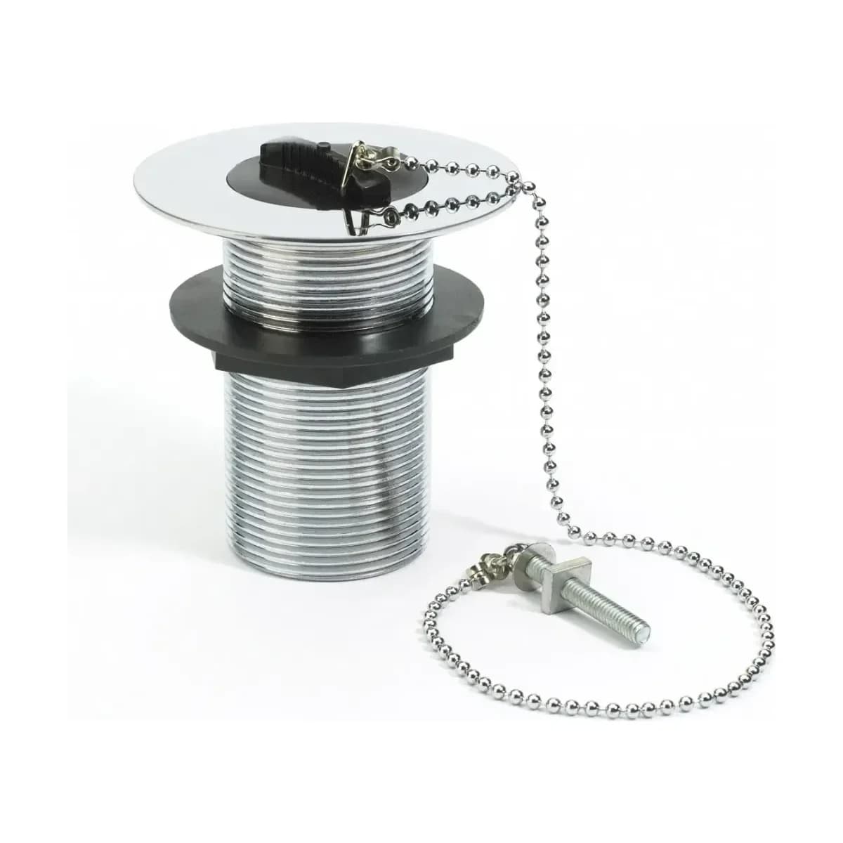 SlottedSolid Sink Waste Poly Plug & Chain