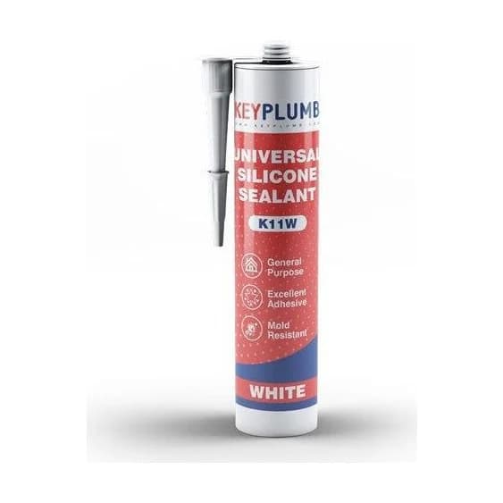 K11W KeyPlumb Universal Silicone Sealant White 280ml