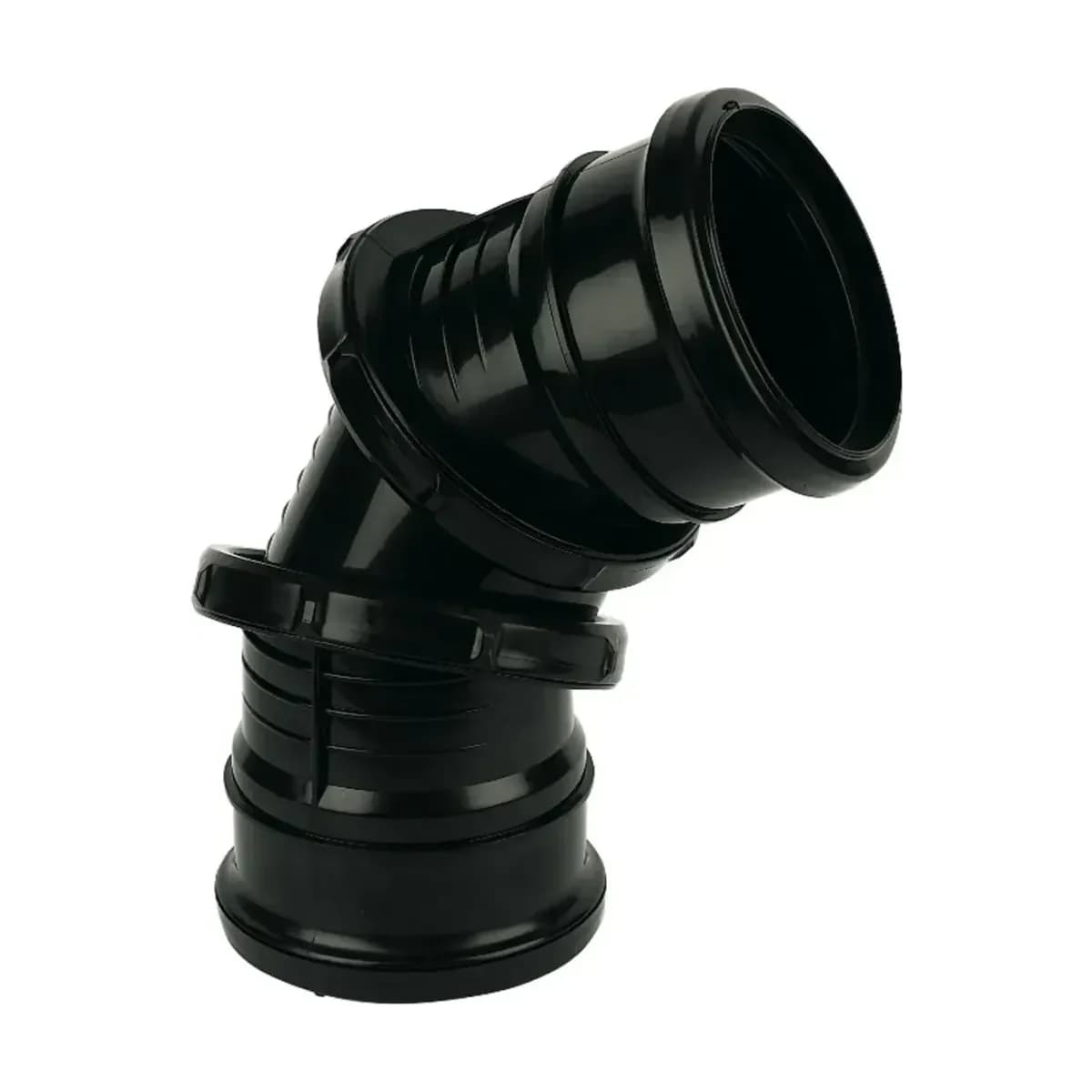 FloPlast Soil - 110mm Ring Seal PVC-U 0-90° Adjustable Bend - Black
