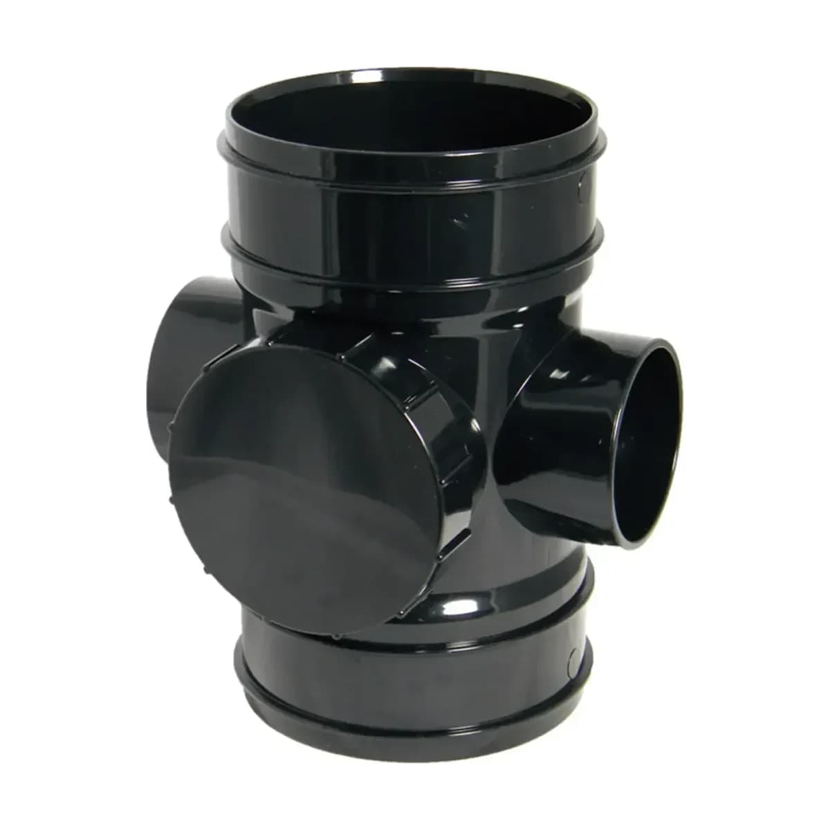 FloPlast Soil - 110mm Solvent PVC-U Access Pipe - Double Socket - Black