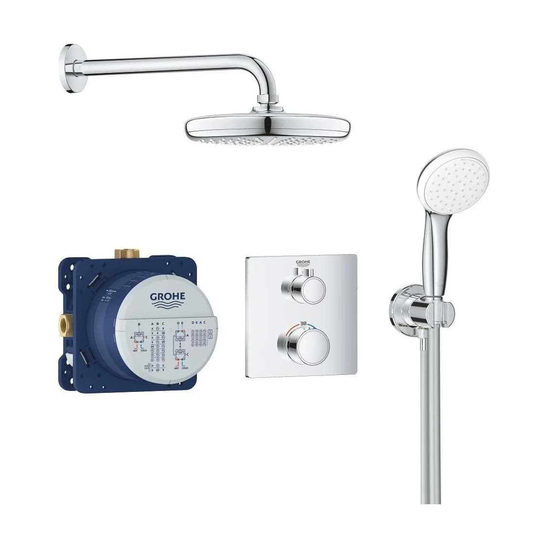Grohtherm SQ Bundle, 2-WAY, Headshower