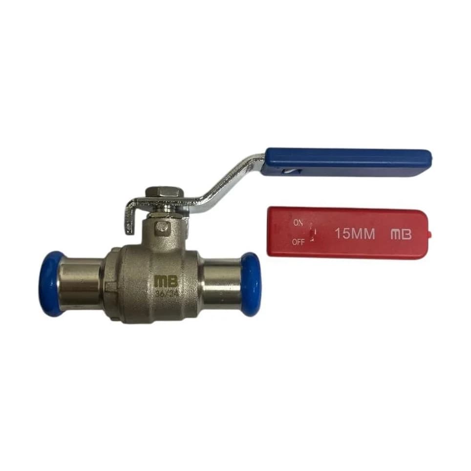 15mm MB Pressfit Lever Valve DZR