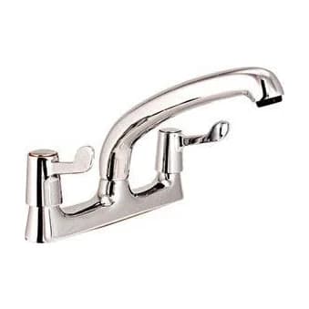 Chrome Deck Sink Mixer Straight Lever
