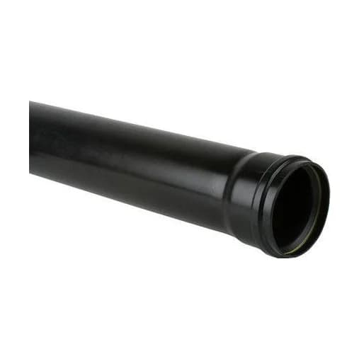 Pushfit 110mm Single Socket Pipe x 3 Metres (Black & Grey)