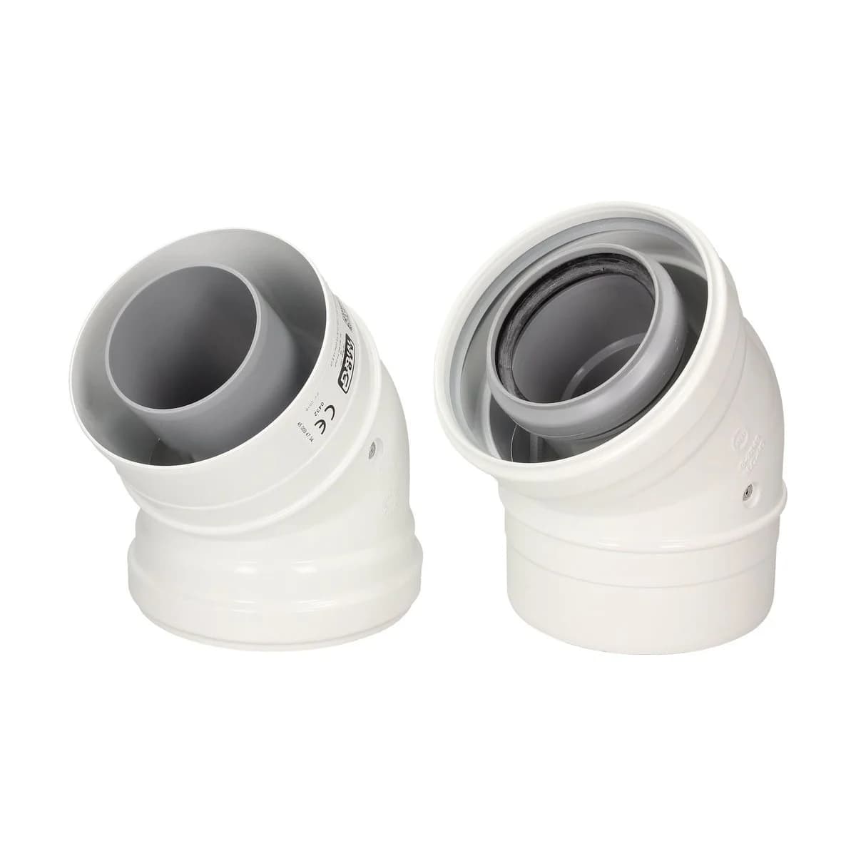 Ideal Pair Of 45 Degree Flue Elbows