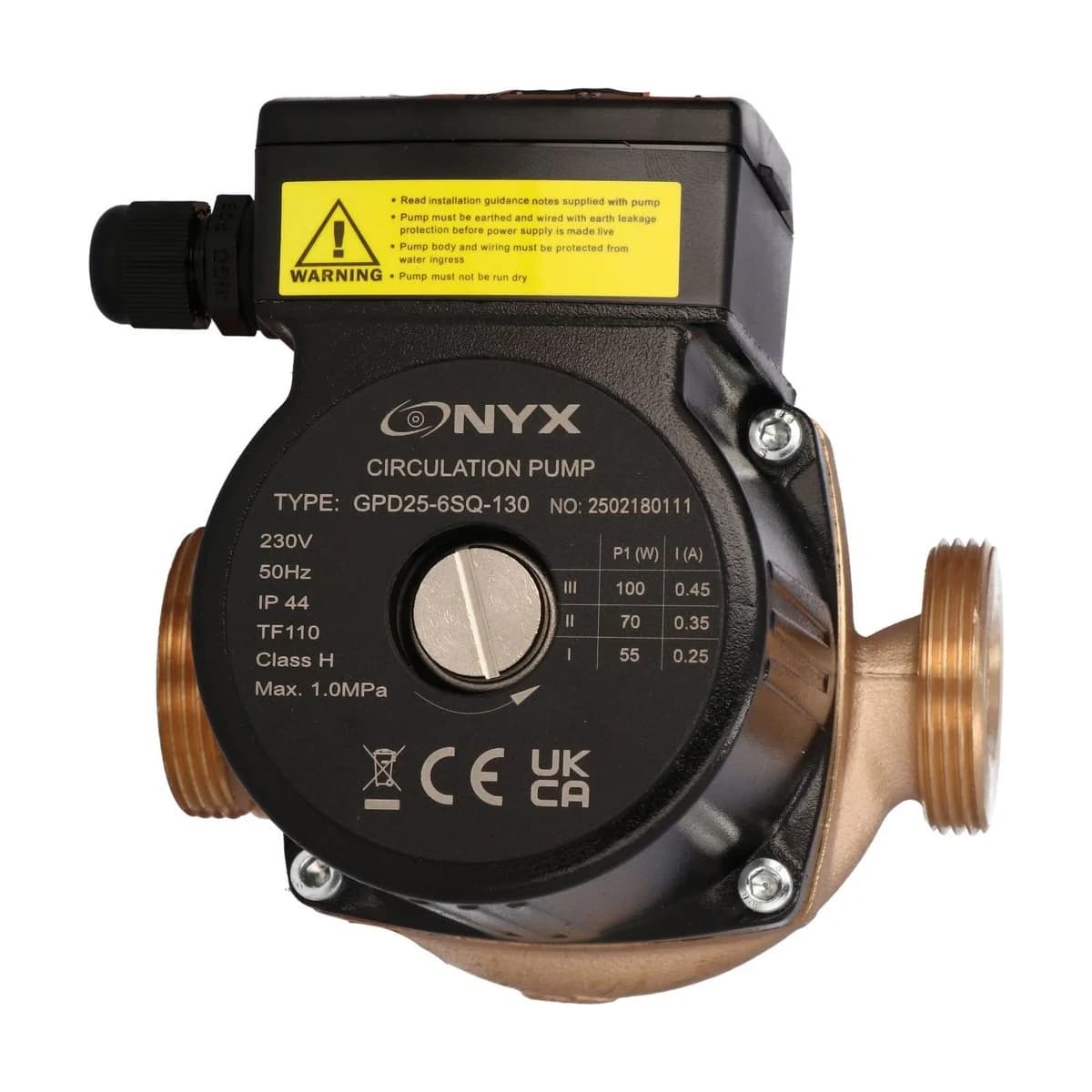 Onyx GPD25-6SQ 130 Bronze Hot Water Circulating Pump