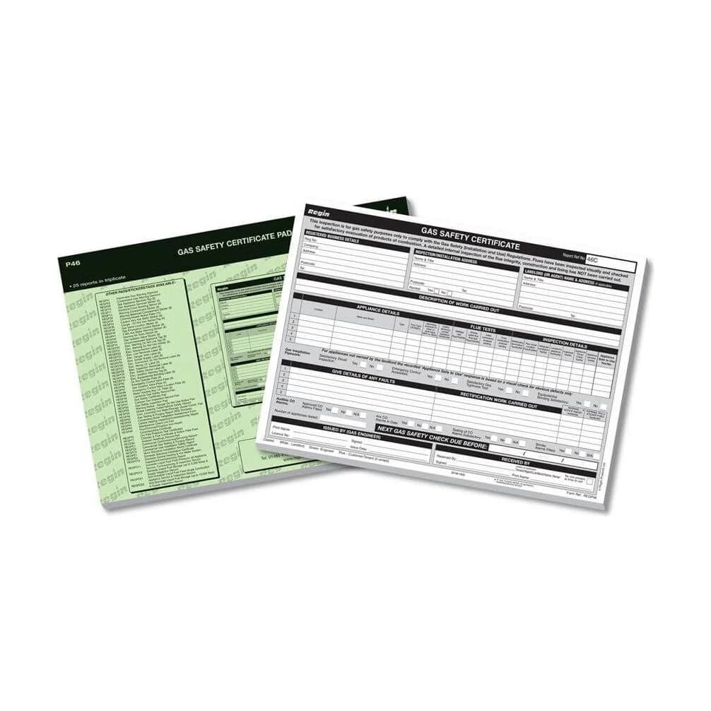 Gas Safety Record Pad