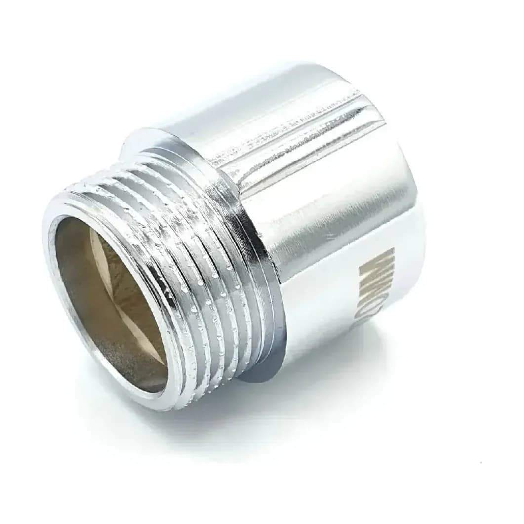 Tap Pipe Thread Extension Female x Male Chrome Brass