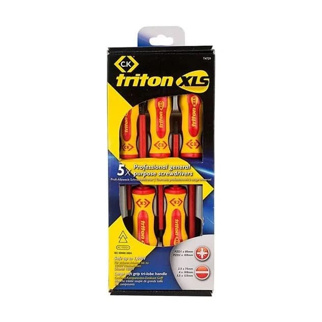 CK Tools T4729 Triton XLS Insulated Screwdriver Set 5 SL/PZ