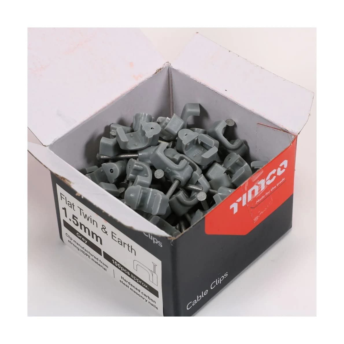 To fit 1.5mm Flat Twin&Earth Cable Clip GRY 100 PCS