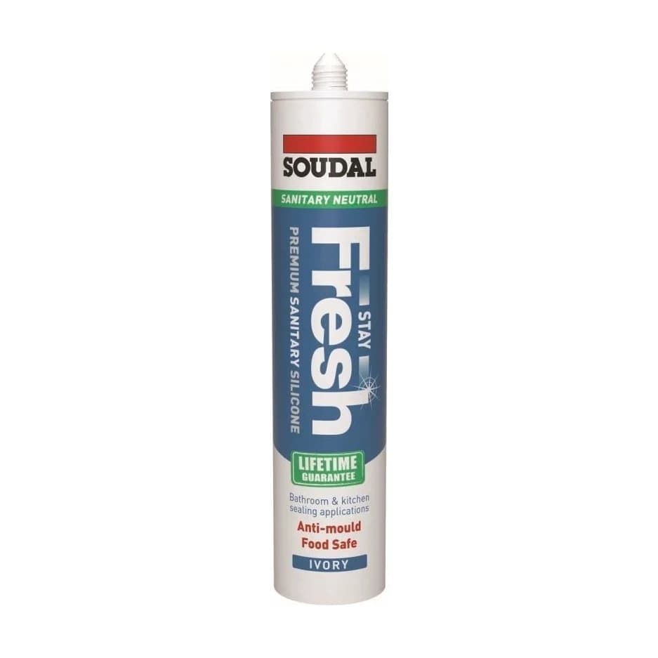 Soudal Stay Fresh Neutral Silicone Sealant Light Ivory 125924