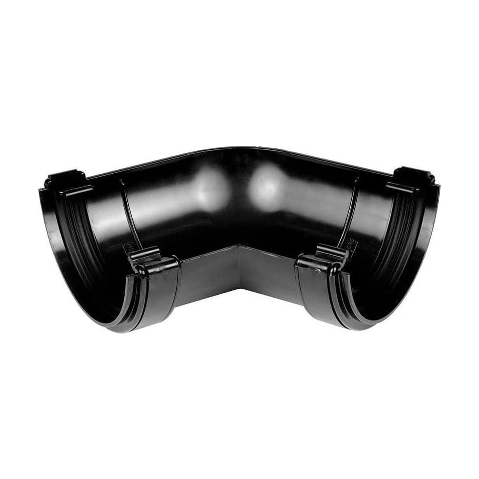 Half Round Rainwater Angle Black