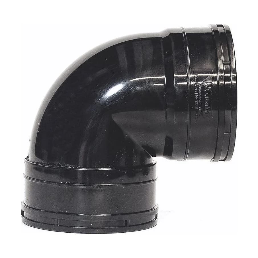 Aquaflow 110mm Solvent Soil Knuckle Bend 90 Double Socket Black