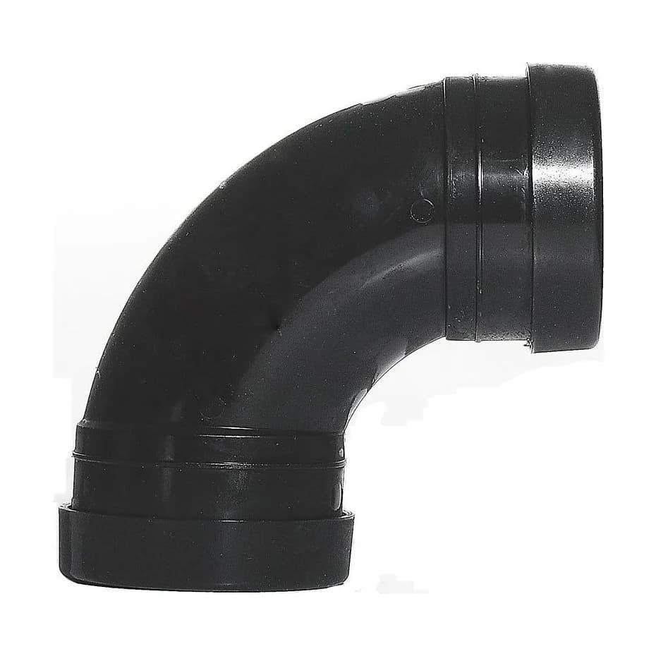 Aquaflow 110mm Push Fit Soil 92 Bend Double Socket Black