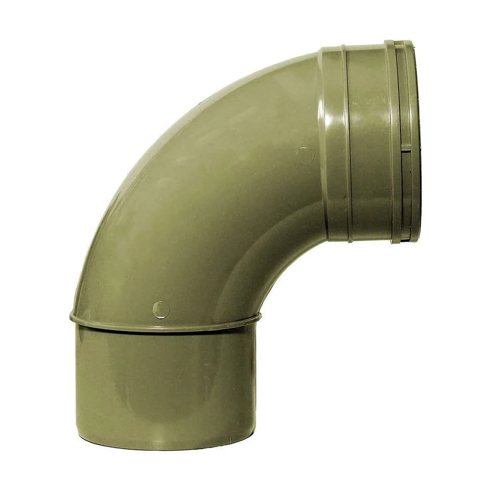 Aquaflow 110mm Solvent Soil Bend 92 Single Socket/Spigot Olive Grey