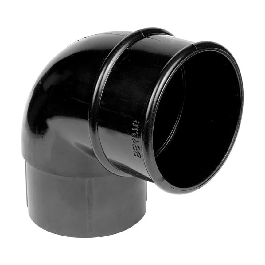 Half Round Rainwater 92.5 Offset Down Pipe Bend Black