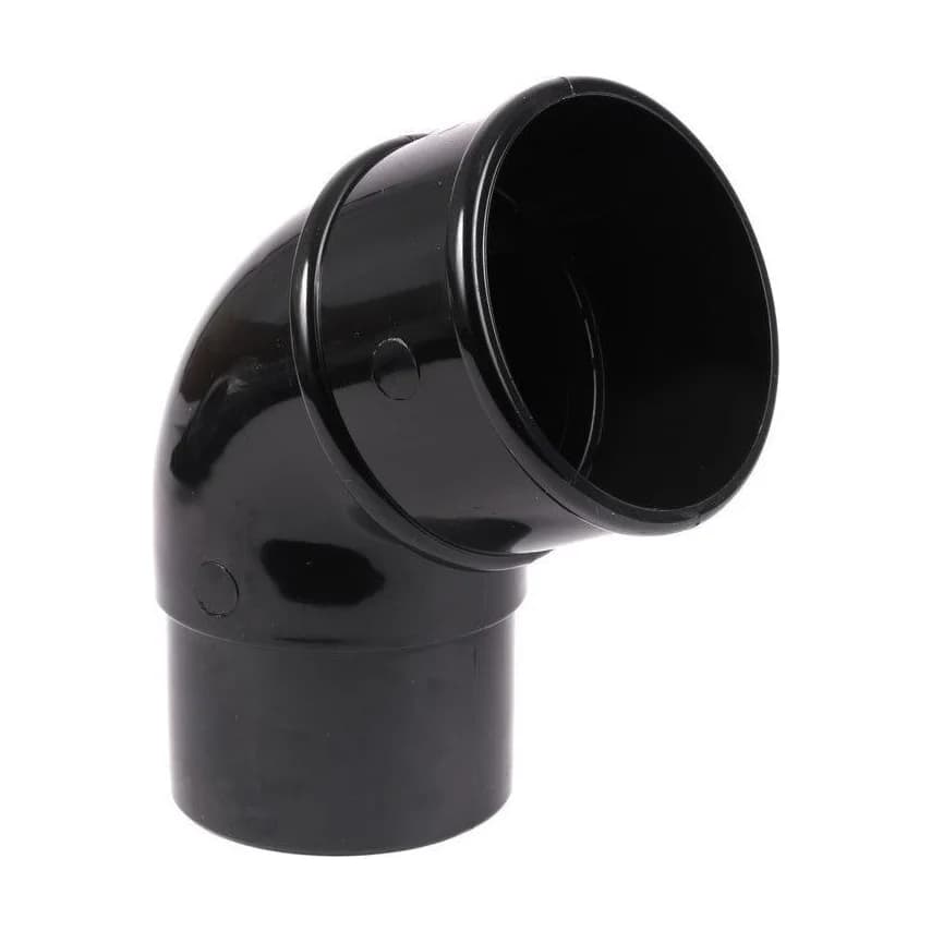 Half Round Rainwater Offset Down Pipe Bend Black