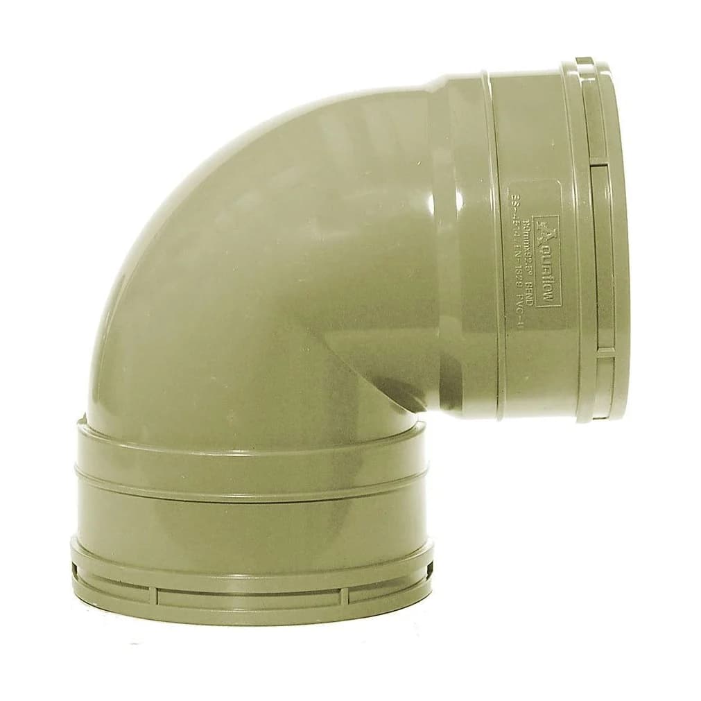 Aquaflow 110mm Solvent Soil Knuckle Bend 90 Double Socket Olive Grey