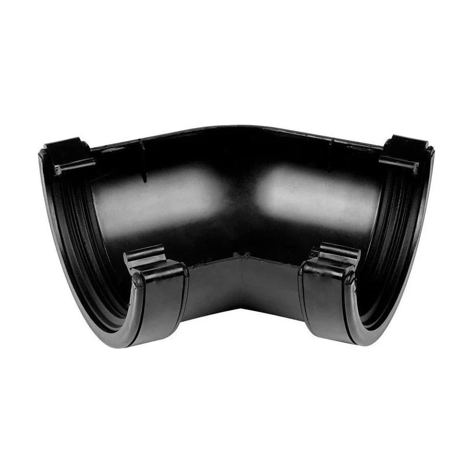 Half Round Rainwater Angle Black