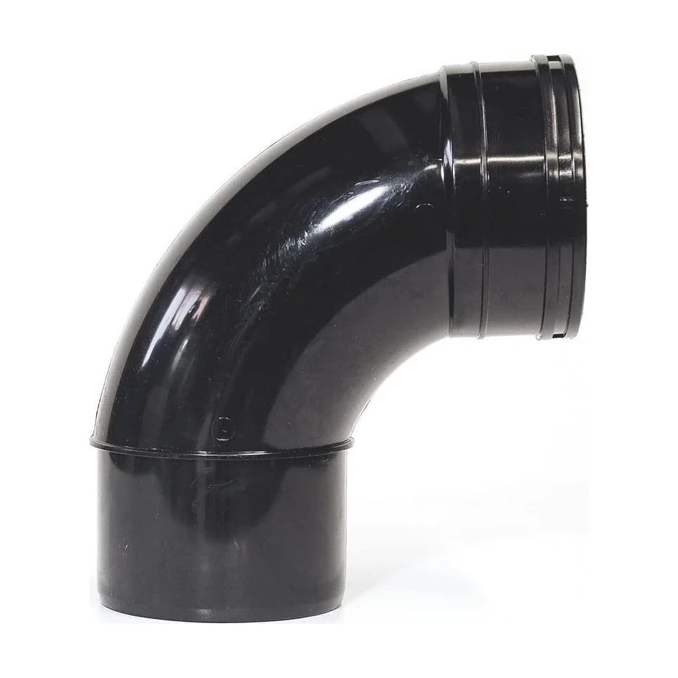 Aquaflow 110mm Solvent Soil Bend 92 Single Socket/Spigot Black