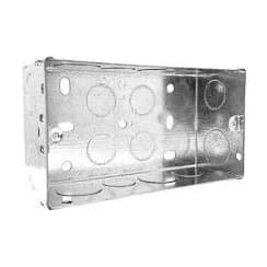 2 Gang 47mm Metal Back Box Galvanised Steel Flush Mount BS 4662 Evoges EMB2G47