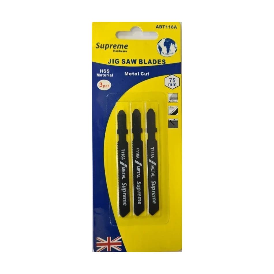 Supreme T118A Metal Cut Jigsaw Blade 3x