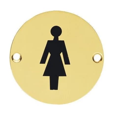 Sign Round Female Brass 75mm PP