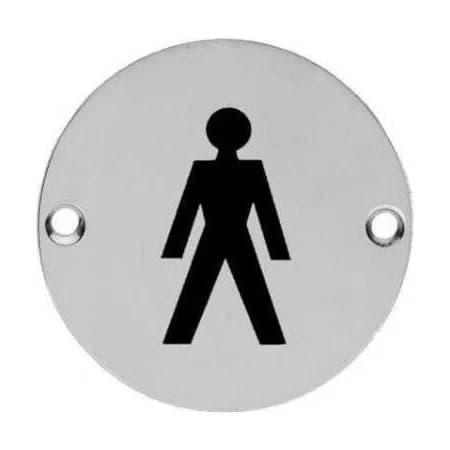 Sign Round Male SAA 75mm PP