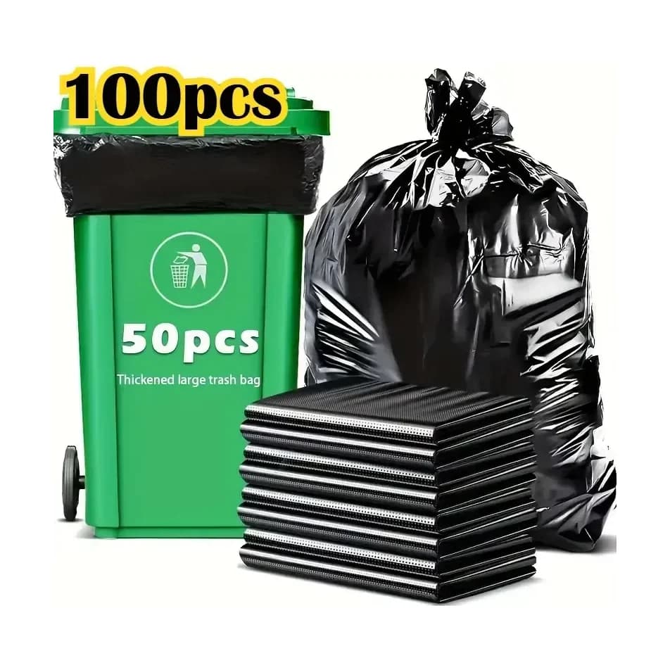 Heavy Duty Black Bags - 100 Pieces