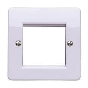 MK White 1 gang Euro Datacom Frontplate