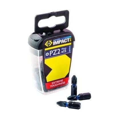 Ck Tools T4560 Pz2d15 Blue Steel Impact Screwdriver Bit 25mm Box Of 15
